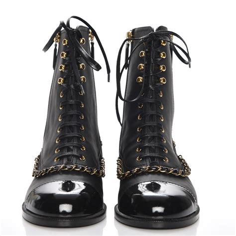 chanel booties with chains|lace up boots chanel.